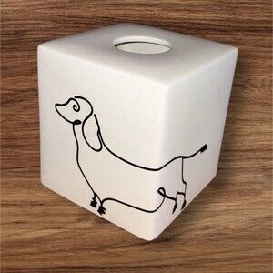 Dachshund Ceramic Tissue Box Cover Weiner Dog Ellen Degeneres Animal Lover Line
